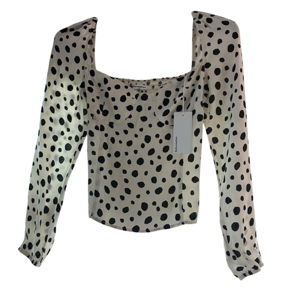 Reformation “Reign” Puff Sleeve Corset Top | Ink Blot | Size 8 | NWT ! - Picture 5 of 11